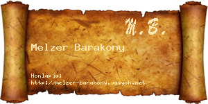 Melzer Barakony névjegykártya